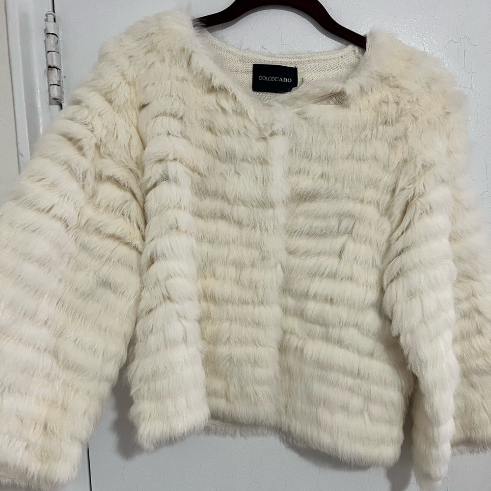 Ivory Rabbit Fur jacket - Picture 2 of 6